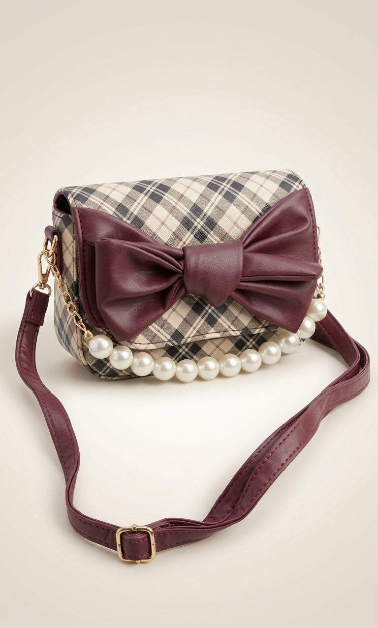Elegant Pearl Chain Bow Handbag