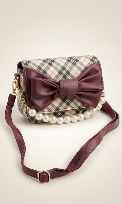 Elegant Pearl Chain Bow Handbag