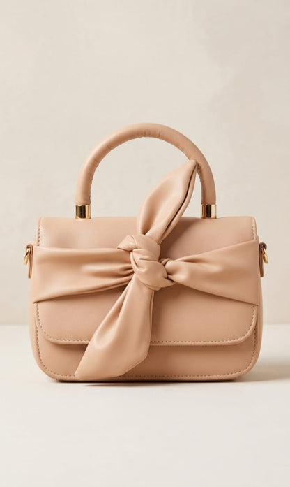 Beige Bow Knot Handbag – Chic Style