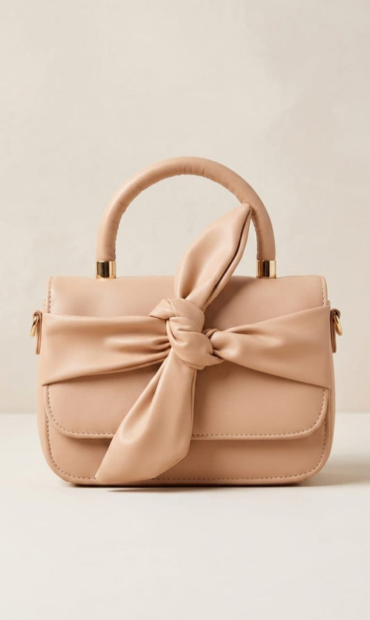 Beige Bow Knot Handbag – Chic Style