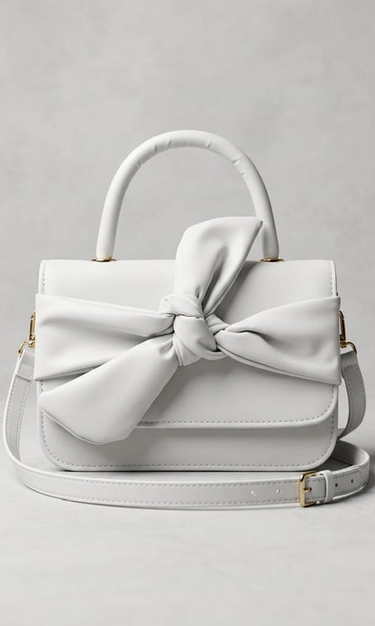 White Bow Knot Handbag – Chic Style