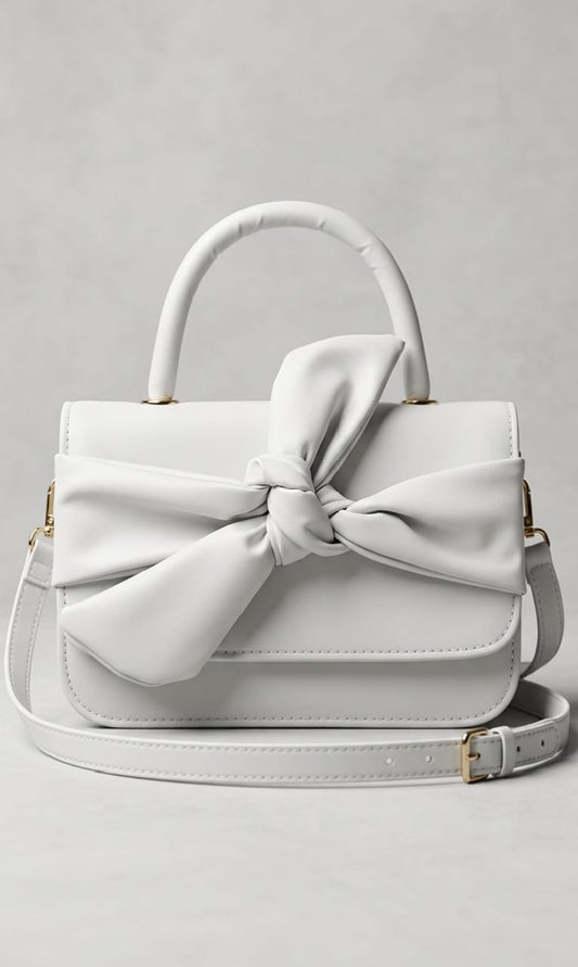 White Bow Knot Handbag – Chic Style