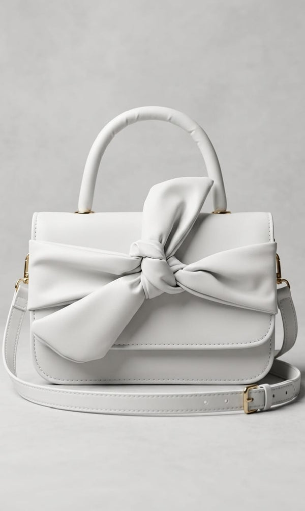 White Bow Knot Handbag – Chic Style