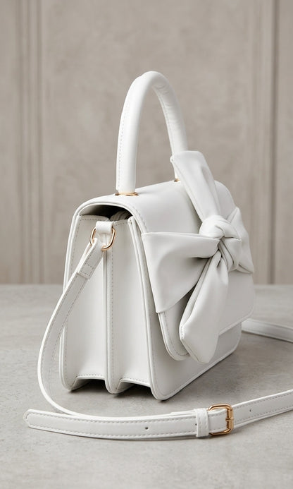 White Bow Knot Handbag – Chic Style